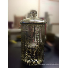 Fancy Electroplate Glass Candle Jar